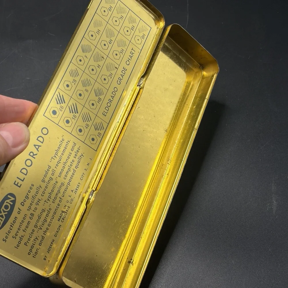 Vintage Dixon Eldorado Typhonite Drawing Pencil Tin/storage /Advertisement/EMPTY